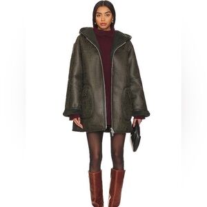 We the Free Faux Leather Jacket in Forest Combo